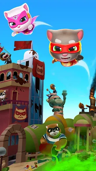 Talking Tom Hero Dash [МОД: Все открыто, Дополнительные деньги и Меню MOD] Screenshot 5