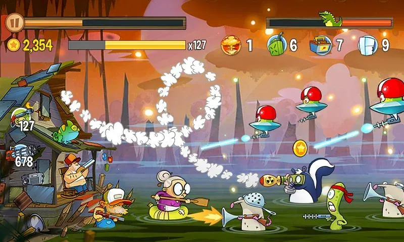 Swamp Attack (Свомп Аттак) [МОД: Бесконечные деньги, Монеты и Мега MOD] Screenshot 3