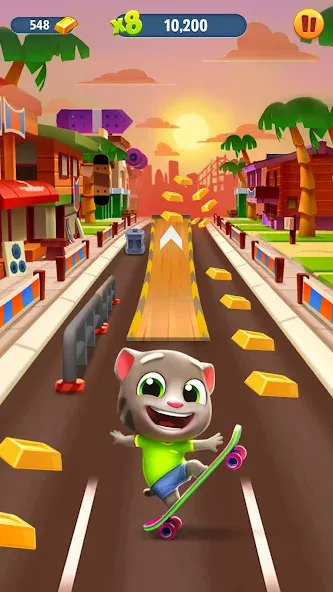 Talking Tom Gold Run [МОД: Все открыто, Дополнительные деньги и Меню MOD] Screenshot 1