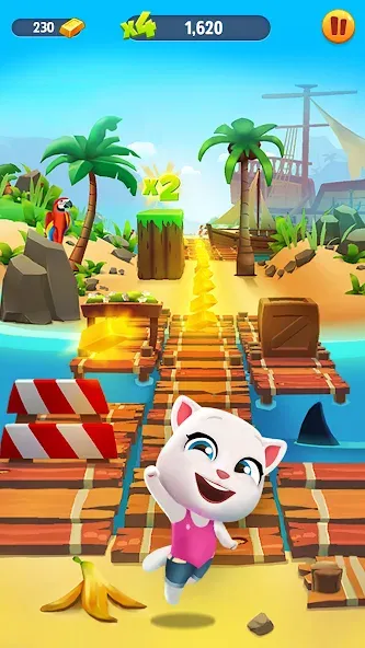 Talking Tom Gold Run [МОД: Все открыто, Дополнительные деньги и Меню MOD] Screenshot 2