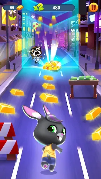Talking Tom Gold Run [МОД: Все открыто, Дополнительные деньги и Меню MOD] Screenshot 3