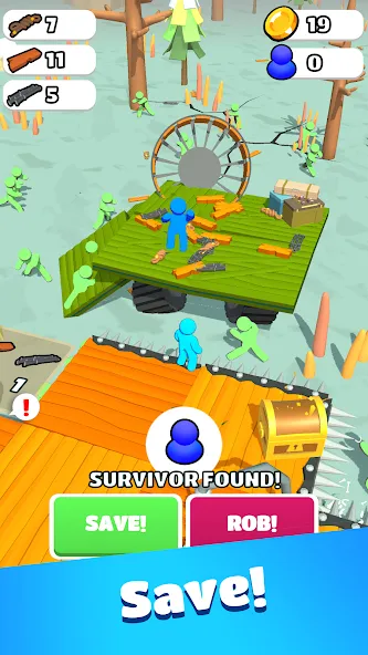 Zombie Raft (Зомби Рафт) [МОД: Много монет, Открытые уровни и Мега MOD] Screenshot 4