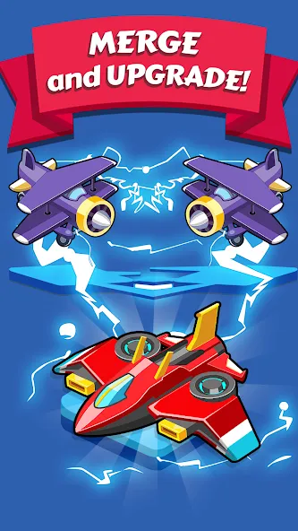 Merge Planes Idle Plane Game (Мерж Плейнс Импайр) [МОД: Меню, Бесконечные монеты и Открытые уровни] Screenshot 2