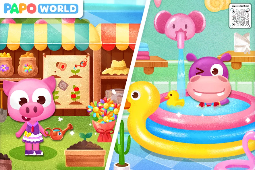 Papo Town Preschool [МОД: Много монет, Открытые уровни и Мега MOD] Screenshot 2