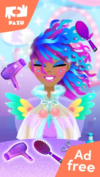 Girls Hair Salon Unicorn [МОД: Меню, Бесконечные монеты и Открытые уровни] Screenshot 2