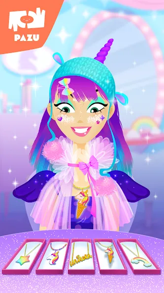 Girls Hair Salon Unicorn [МОД: Меню, Бесконечные монеты и Открытые уровни] Screenshot 4
