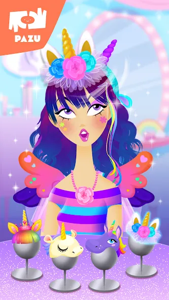 Girls Hair Salon Unicorn [МОД: Меню, Бесконечные монеты и Открытые уровни] Screenshot 5