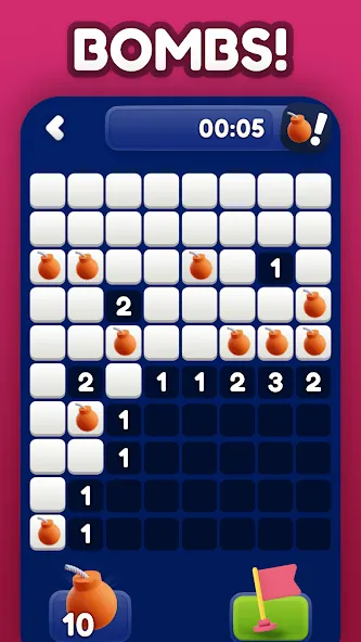 Minesweeper Bomb Mines Game (Майнсвипер разблокирует уровни Марка) [МОД: Бесконечные деньги, Монеты и Мега MOD] Screenshot 3
