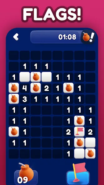 Minesweeper Bomb Mines Game (Майнсвипер разблокирует уровни Марка) [МОД: Бесконечные деньги, Монеты и Мега MOD] Screenshot 4