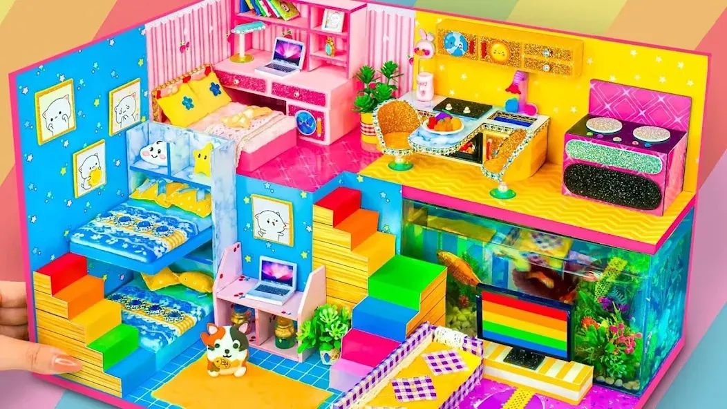 Girl Doll House Design Games (Дизайнерские игры для девочек Домик для кукол) [МОД: Меню, Бесконечные монеты и Открытые уровни] Screenshot 1