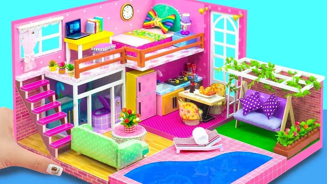 Girl Doll House Design Games (Дизайнерские игры для девочек Домик для кукол) [МОД: Меню, Бесконечные монеты и Открытые уровни] Screenshot 2