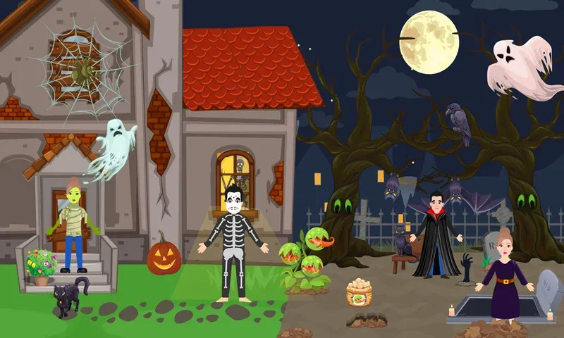 Pretend Play Halloween Party (Претендуй на Хэллоуинскую вечеринку) [МОД: Бесконечные деньги, Монеты и Мега MOD] Screenshot 2