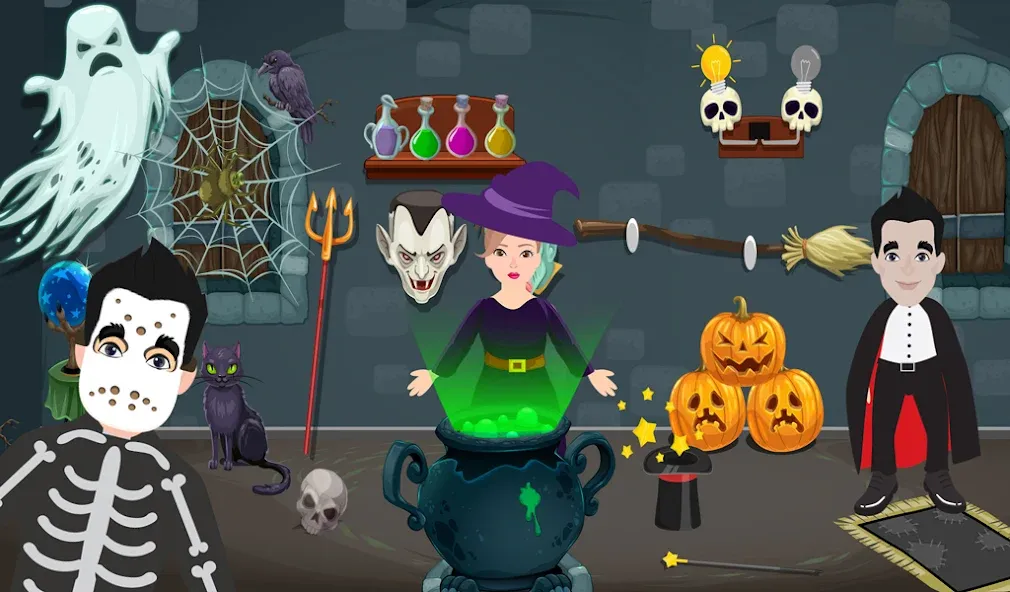 Pretend Play Halloween Party (Претендуй на Хэллоуинскую вечеринку) [МОД: Бесконечные деньги, Монеты и Мега MOD] Screenshot 5