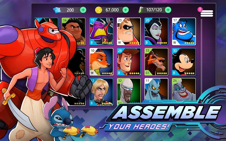 Disney Heroes: Battle Mode (Дисней Хироус) [МОД: Много монет, Открытые уровни и Мега MOD] Screenshot 3