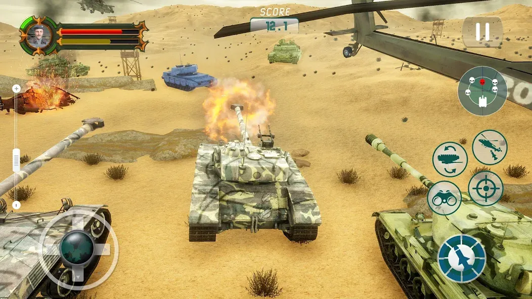 Army Tank Games Offline 3d [МОД: Меню, Бесконечные монеты и Открытые уровни] Screenshot 1