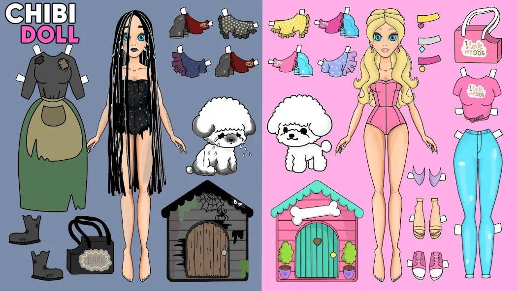 Chibi Dolls Dress Up Games (Чиби Куклы Игра в Одевание) [МОД: Деньги, Монеты и Меню MOD] Screenshot 1