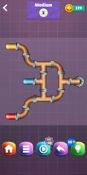 Pipe Puzzle Connect (Пайп Пазл Коннект) [МОД: Бесконечные деньги, Монеты и Мега MOD] Screenshot 2