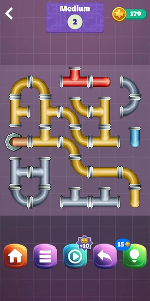 Pipe Puzzle Connect (Пайп Пазл Коннект) [МОД: Бесконечные деньги, Монеты и Мега MOD] Screenshot 3