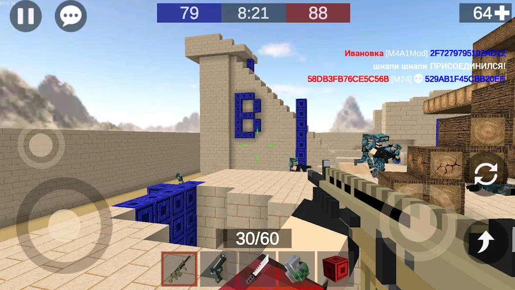 Pixel Combats 2: Gun games PvP [МОД: Много монет, Открытые уровни и Мега MOD] Screenshot 5