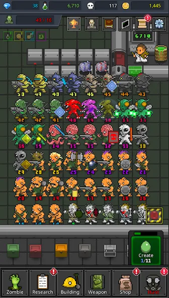 Grow Zombie VIP : Merge Zombie [МОД: Бесконечные деньги, Монеты и Мега MOD] Screenshot 3
