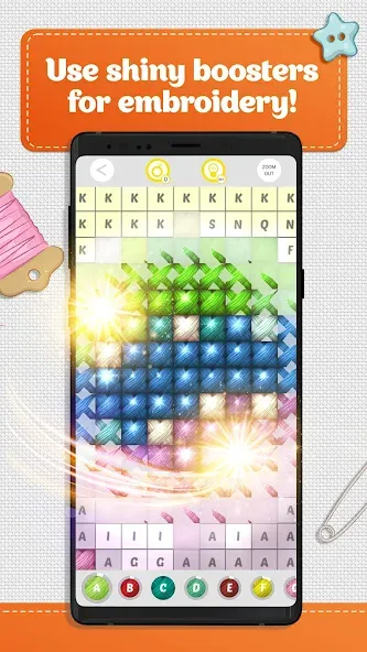 Cross Stitch Coloring Art (Кроссстич окрашивание искусства) [МОД: Много денег, Монет и Все открыто] Screenshot 2