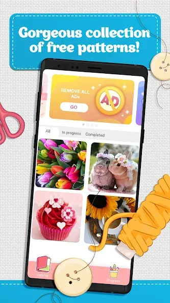 Cross Stitch Coloring Art (Кроссстич окрашивание искусства) [МОД: Много денег, Монет и Все открыто] Screenshot 4