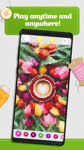Cross Stitch Coloring Art (Кроссстич окрашивание искусства) [МОД: Много денег, Монет и Все открыто] Screenshot 5