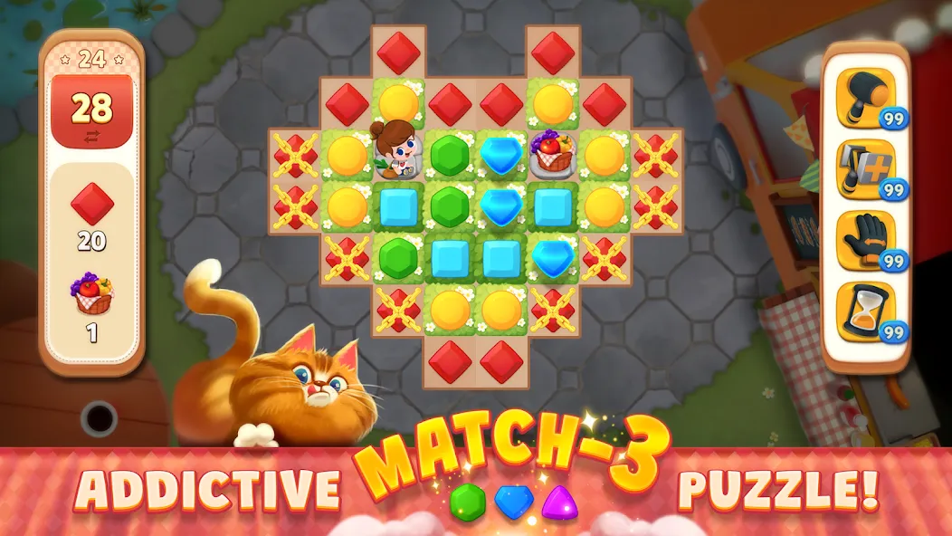 Delish Match : Match3 & Design (Делиш Матч) [МОД: Меню, Бесконечные монеты и Открытые уровни] Screenshot 1