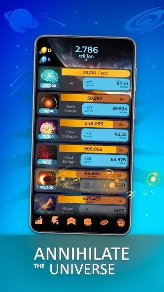 Annihilation - Space Tycoon (Аннигиляция) [МОД: Много монет, Открытые уровни и Мега MOD] Screenshot 1