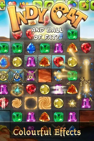 Indy Cat: Match 3 Adventure [МОД: Деньги, Монеты и Меню MOD] Screenshot 2