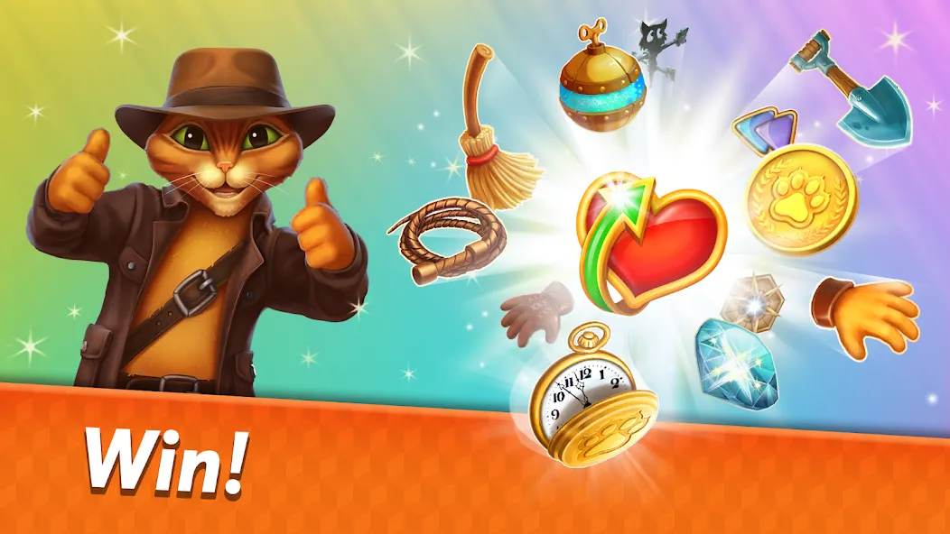 Indy Cat 2: Match 3 game [МОД: Много денег, Монет и Все открыто] Screenshot 4