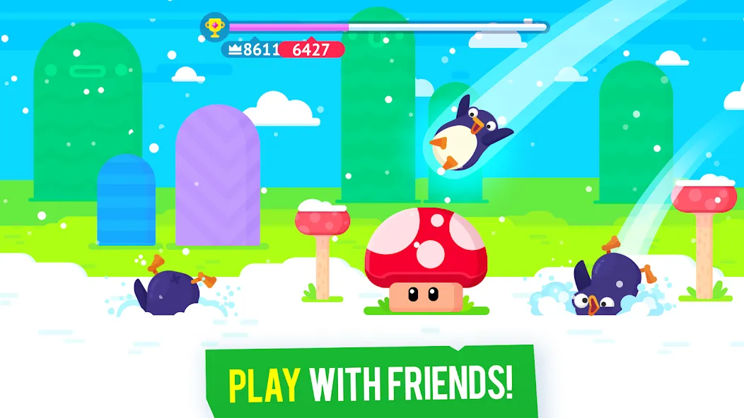 Bouncemasters: Penguin Games (Баунсмастерс) [МОД: Много монет, Открытые уровни и Мега MOD] Screenshot 3