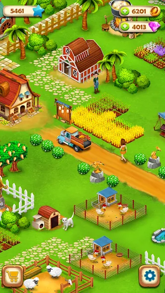 Country Valley Farming Game (Парадайз Хей Фарм Айленд) [МОД: Меню, Бесконечные монеты и Открытые уровни] Screenshot 3