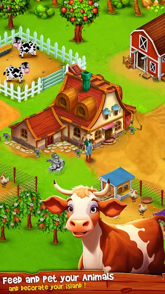Country Valley Farming Game (Парадайз Хей Фарм Айленд) [МОД: Меню, Бесконечные монеты и Открытые уровни] Screenshot 4