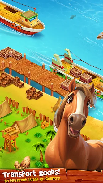 Country Valley Farming Game (Парадайз Хей Фарм Айленд) [МОД: Меню, Бесконечные монеты и Открытые уровни] Screenshot 5