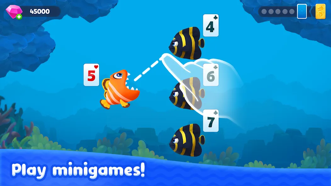 Fishdom Solitaire (Фишдом Солитер) [МОД: Деньги, Монеты и Меню MOD] Screenshot 1