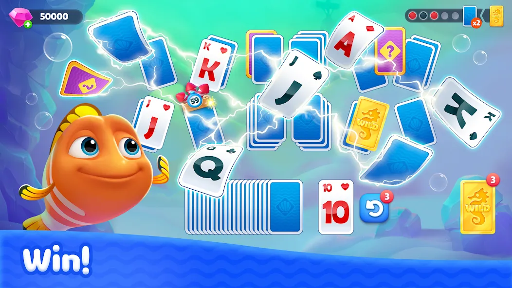 Fishdom Solitaire (Фишдом Солитер) [МОД: Деньги, Монеты и Меню MOD] Screenshot 3