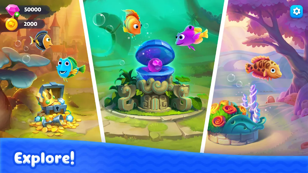 Fishdom Solitaire (Фишдом Солитер) [МОД: Деньги, Монеты и Меню MOD] Screenshot 5