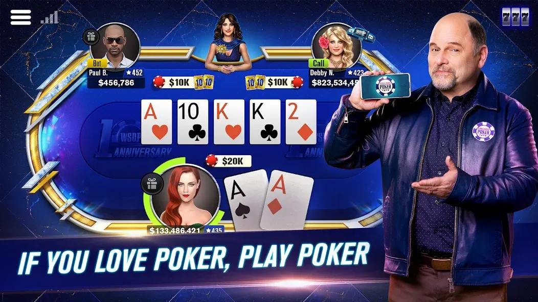 WSOP Poker: Texas Holdem Game (ВСОП Покер) [МОД: Меню, Бесконечные монеты и Открытые уровни] Screenshot 1