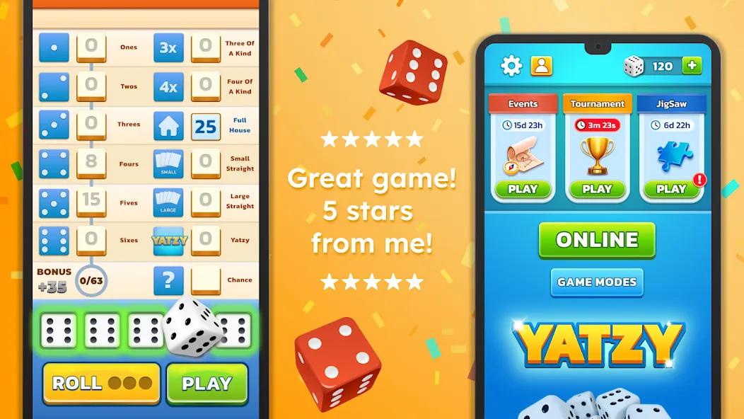 Yatzy - Fun Classic Dice Game (Ятзи) [МОД: Все открыто, Дополнительные деньги и Меню MOD] Screenshot 2