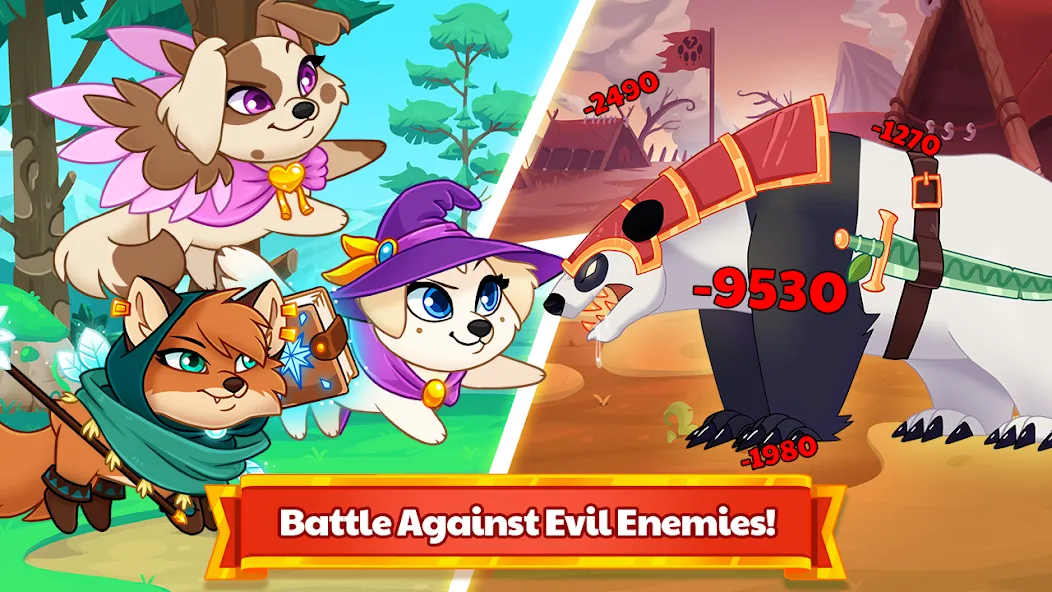 Dungeon Dogs - Idle RPG [МОД: Много монет, Открытые уровни и Мега MOD] Screenshot 4