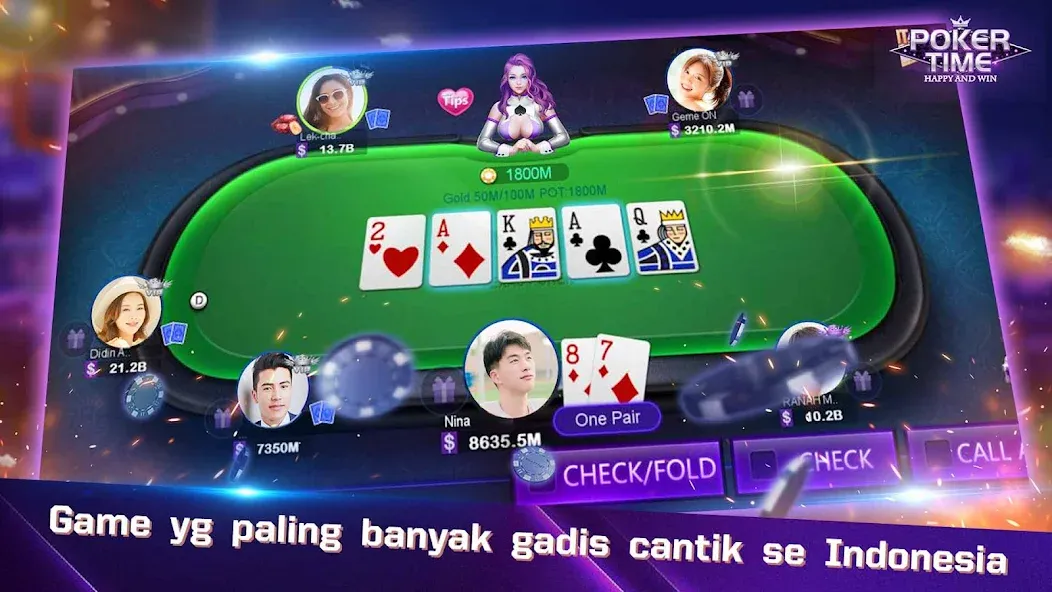 Poker Time- Pulsa Texas Holdem (Покер Тайм) [МОД: Много денег, Монет и Все открыто] Screenshot 1