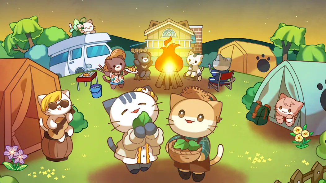 Cat Forest - Healing Camp [МОД: Много монет, Открытые уровни и Мега MOD] Screenshot 1