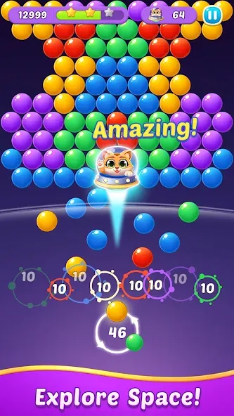 Bubble Shooter Gem Puzzle Pop (Бабл Шутер Драгоценный камень) [МОД: Бесконечные деньги, Монеты и Мега MOD] Screenshot 4
