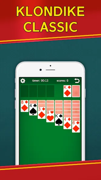 Classic Solitaire Klondike [МОД: Много монет, Открытые уровни и Мега MOD] Screenshot 1