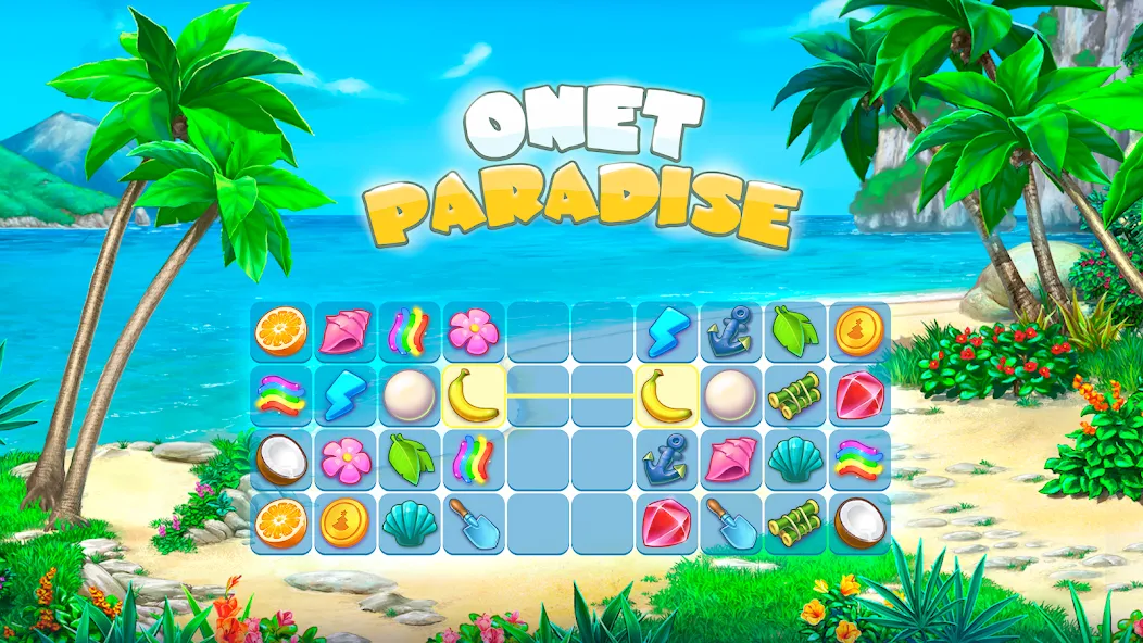 Onet Paradise: connect 2 tiles (Онет Парадайз) [МОД: Меню, Бесконечные монеты и Открытые уровни] Screenshot 1