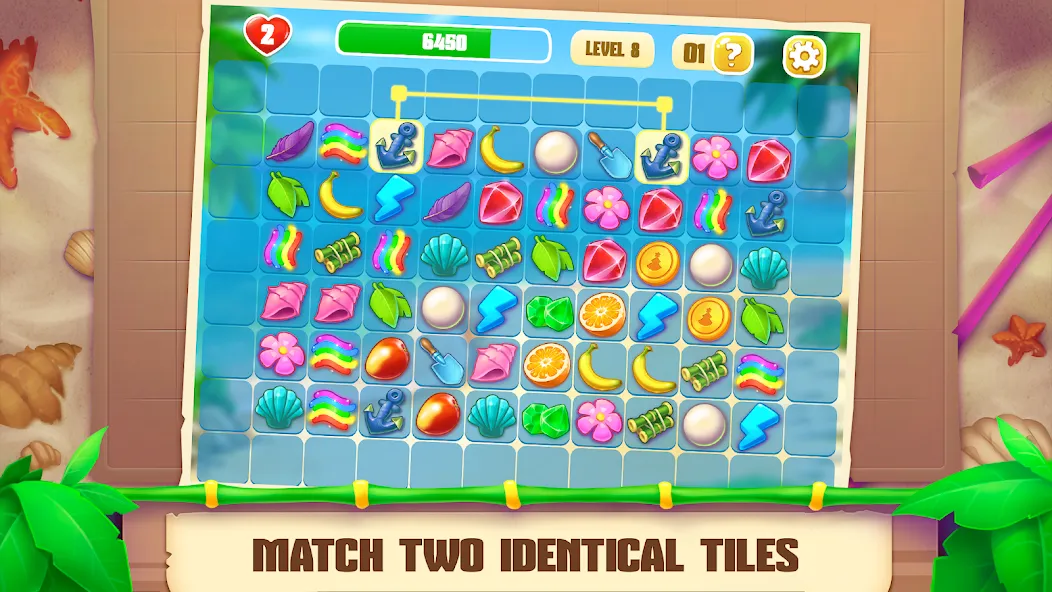 Onet Paradise: connect 2 tiles (Онет Парадайз) [МОД: Меню, Бесконечные монеты и Открытые уровни] Screenshot 2