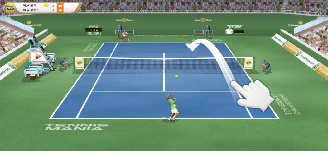 Tennis Mania Mobile (Теннис Мания Мобайл) [МОД: Много денег, Монет и Все открыто] Screenshot 1