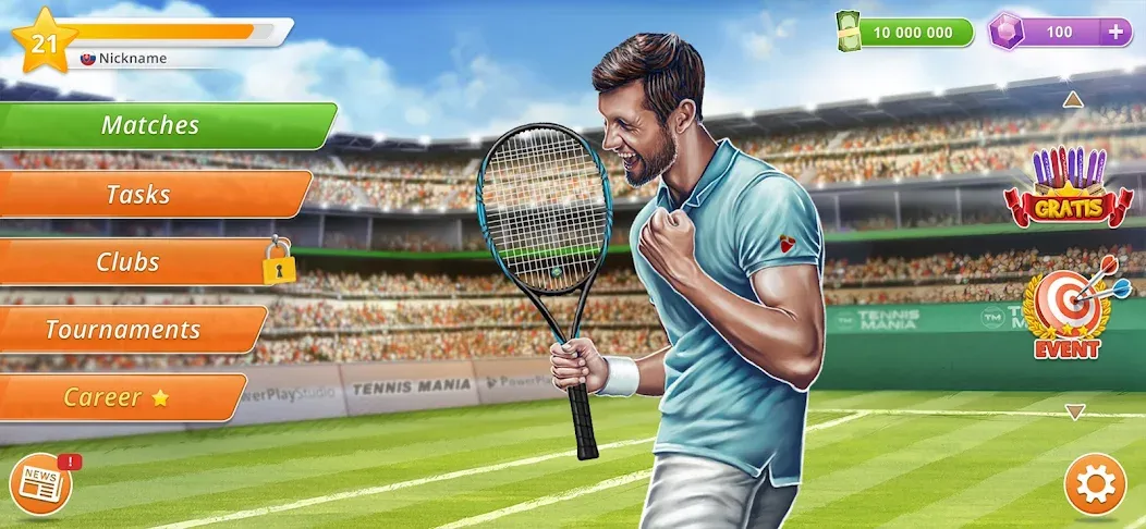 Tennis Mania Mobile (Теннис Мания Мобайл) [МОД: Много денег, Монет и Все открыто] Screenshot 2