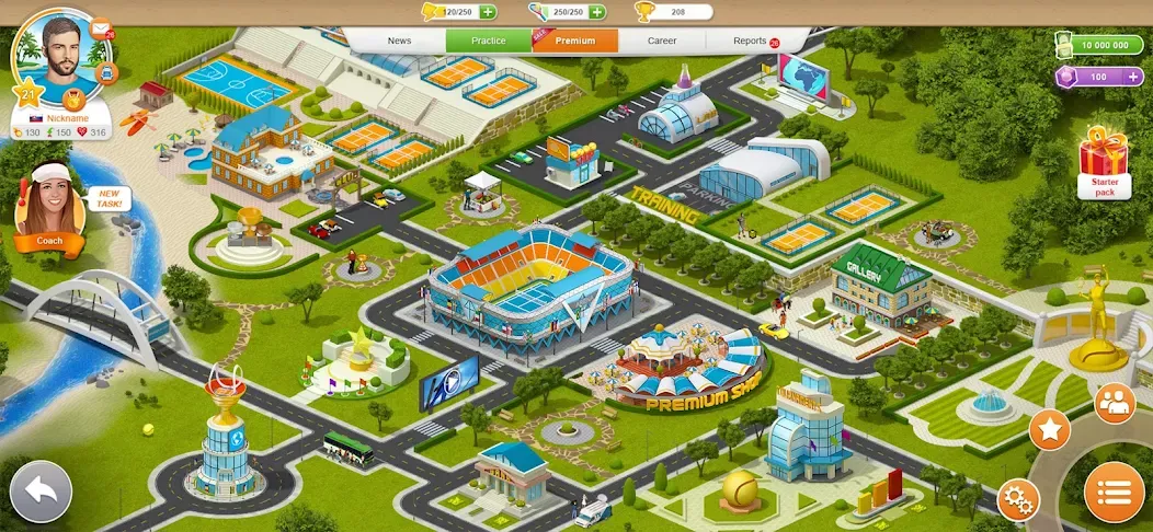 Tennis Mania Mobile (Теннис Мания Мобайл) [МОД: Много денег, Монет и Все открыто] Screenshot 3